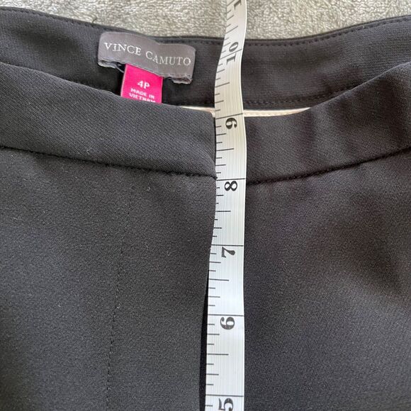 Vince Camuto Womens Pants 4P Black Crepe Ankle Petite Straight Leg Work Trousers - Picture 9 of 11